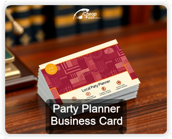 Party Planner business card design sample