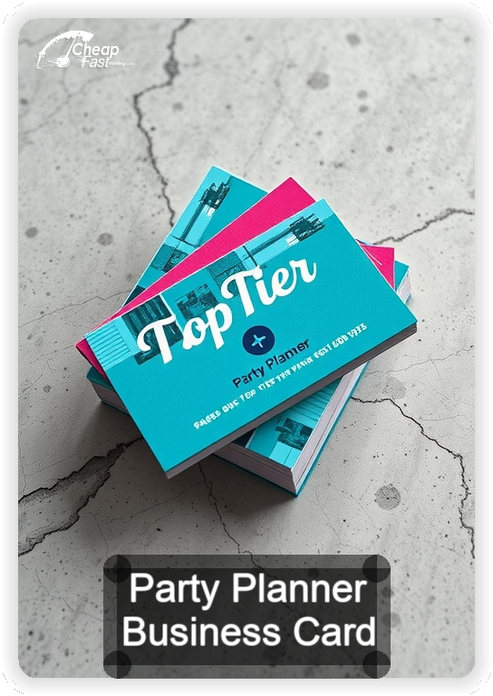 Party Planner business card design sample