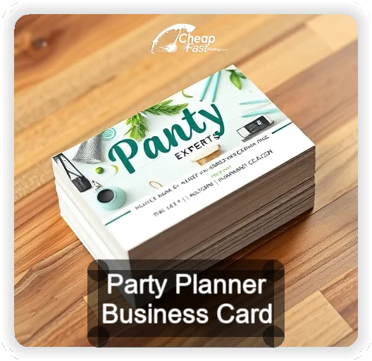 Party Planner business card design sample