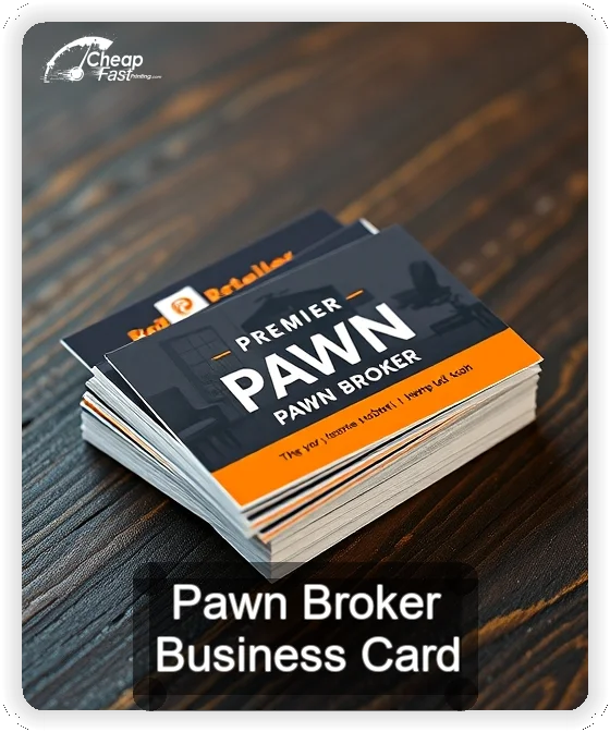Pawn Broker business card design sample