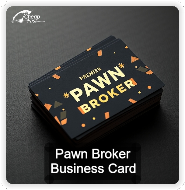 Pawn Broker business card design sample