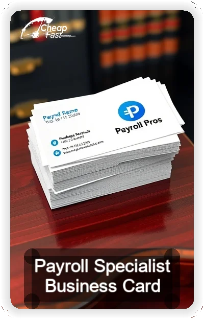 Payroll Specialist business card design sample