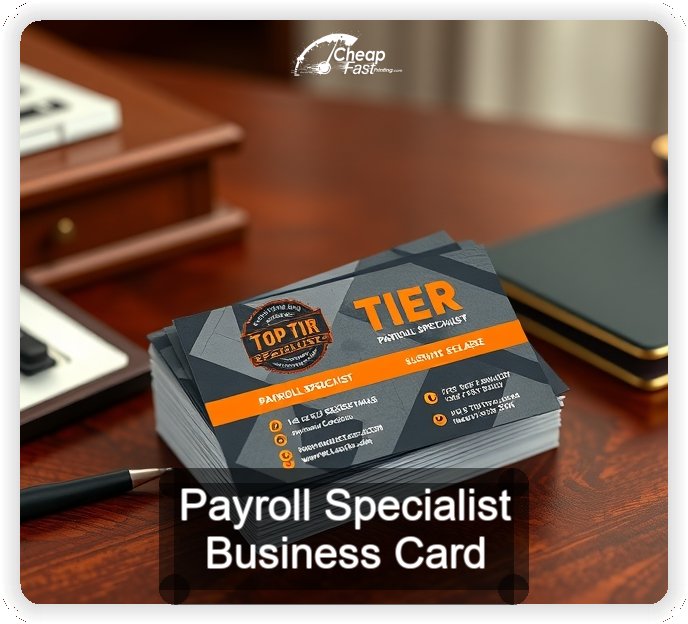 Payroll Specialist business card design sample