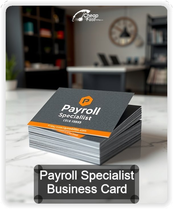 Payroll Specialist business card design sample