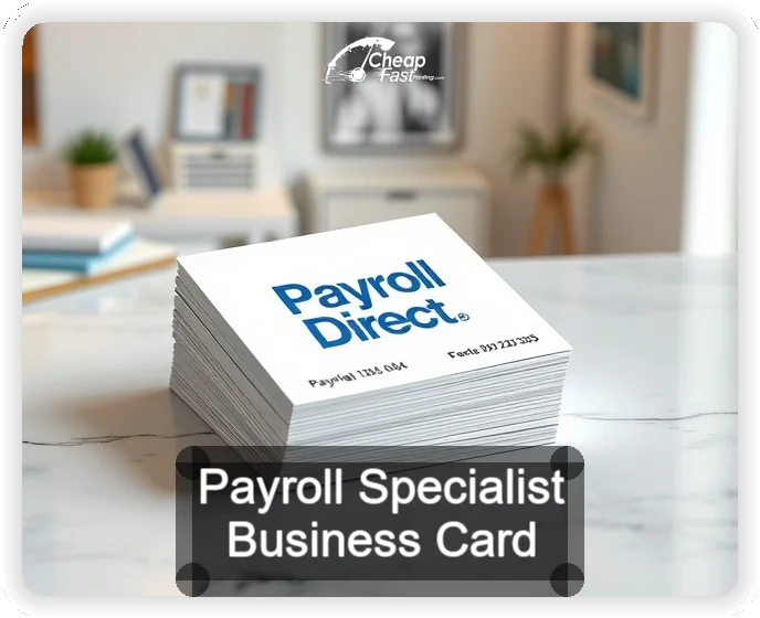 Payroll Specialist business card design sample