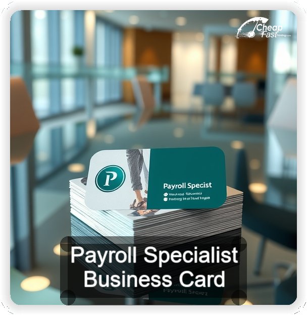 Payroll Specialist business card design sample