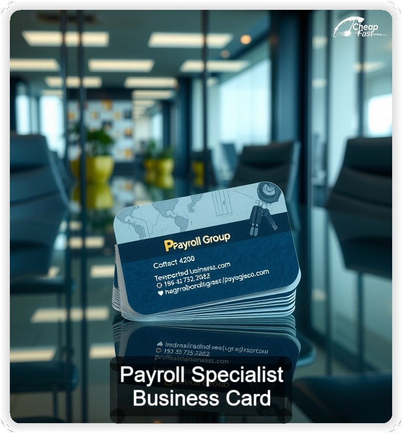 Payroll Specialist business card design sample