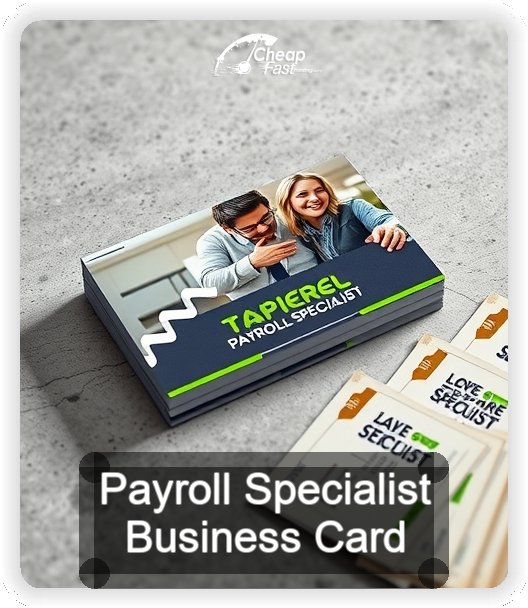Payroll Specialist business card design sample