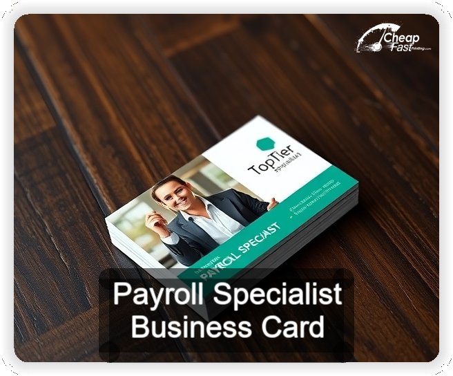 Payroll Specialist business card design sample