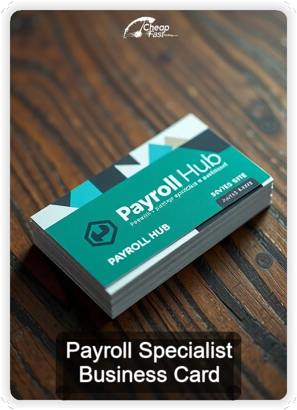 Payroll Specialist business card design sample