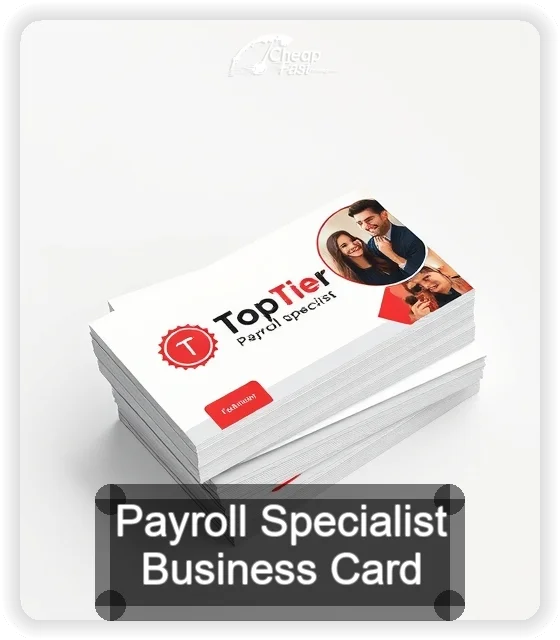 Payroll Specialist business card design sample
