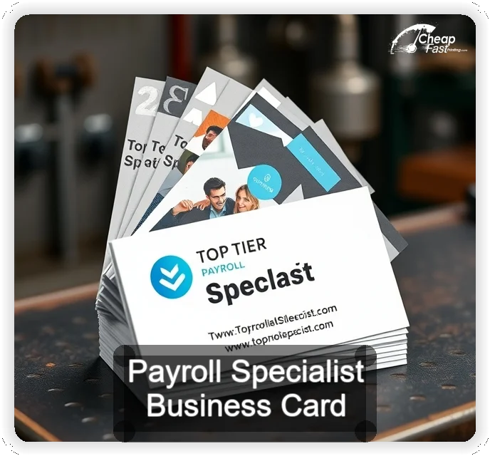 Payroll Specialist business card design sample