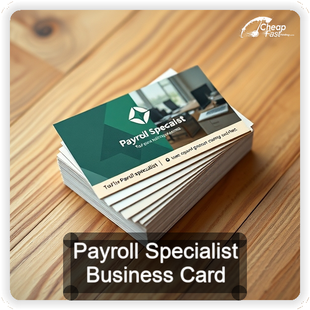 Payroll Specialist business card design sample