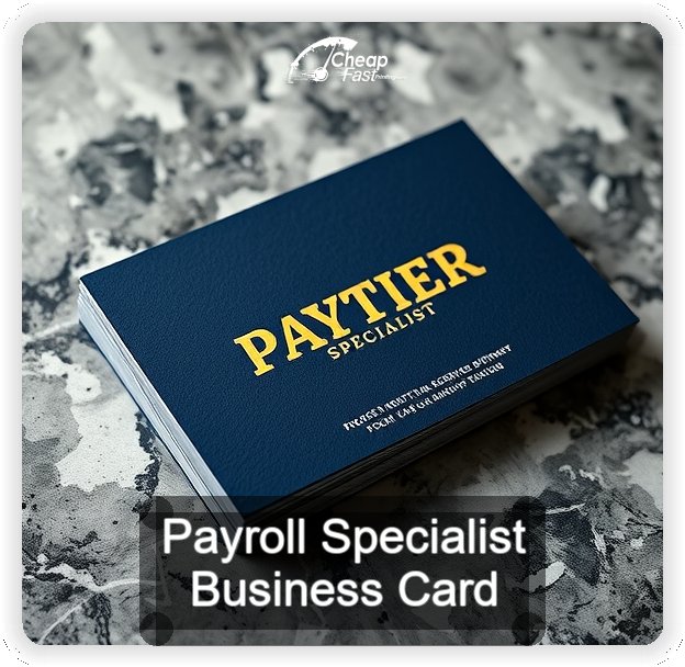 Payroll Specialist business card design sample