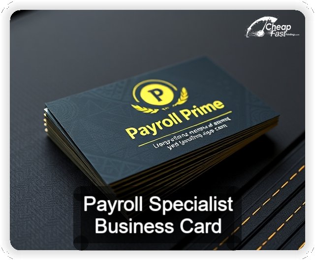 Payroll Specialist business card design sample