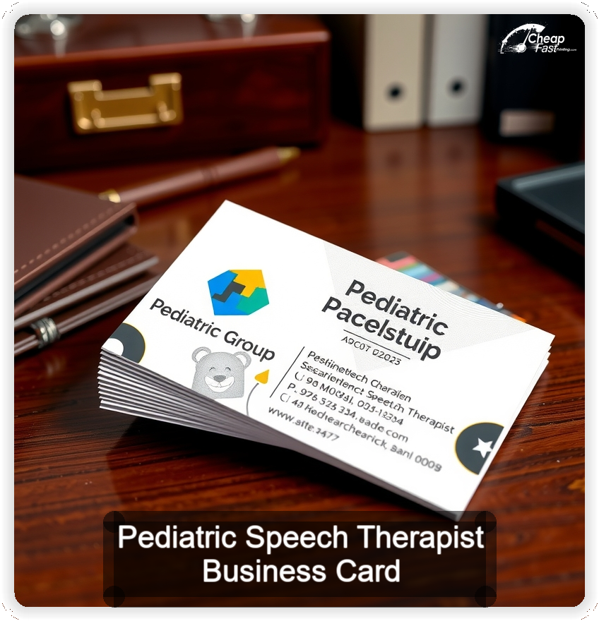 Pediatric Speech Therapist business card design sample