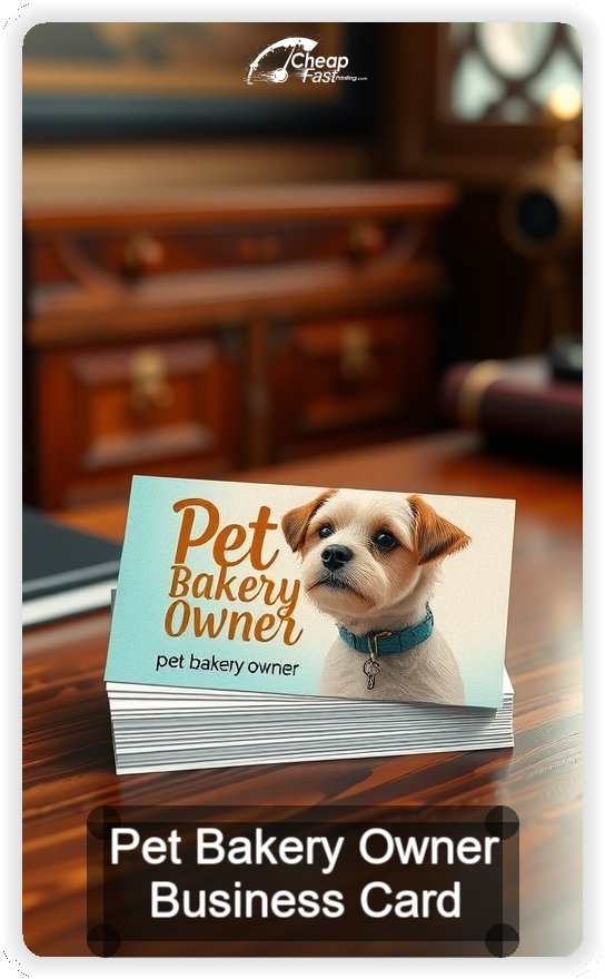Pet Bakery Owner business card design sample