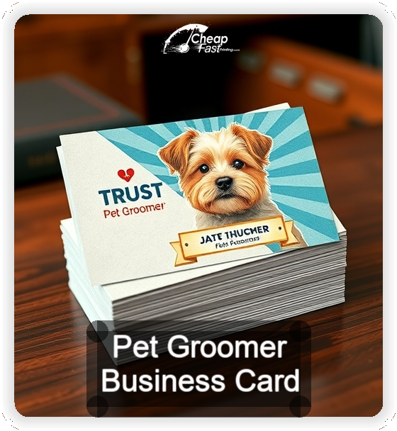 Pet Groomer business card design sample