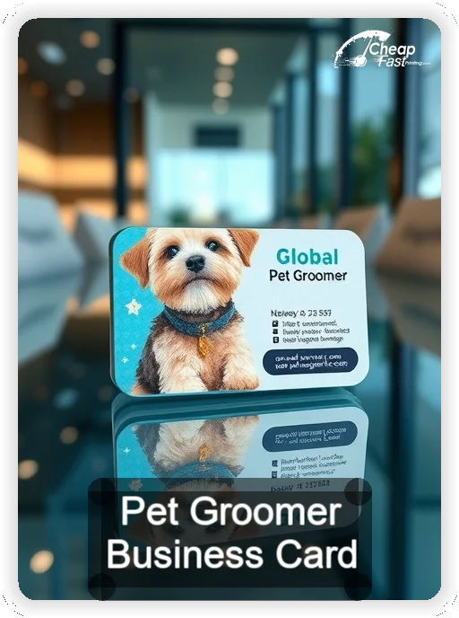 Pet Groomer business card design sample