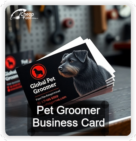 Pet Groomer business card design sample