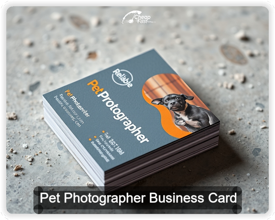 Pet Photographer business card design sample