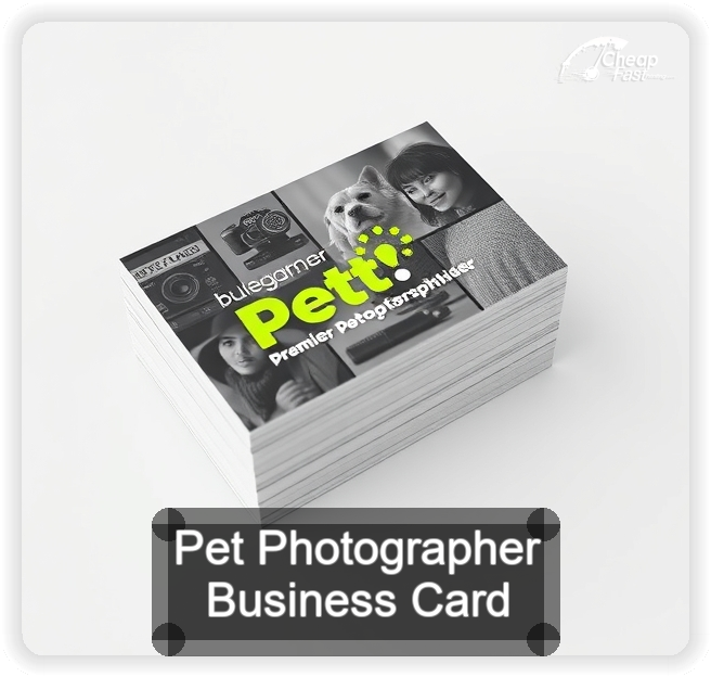 Pet Photographer business card design sample
