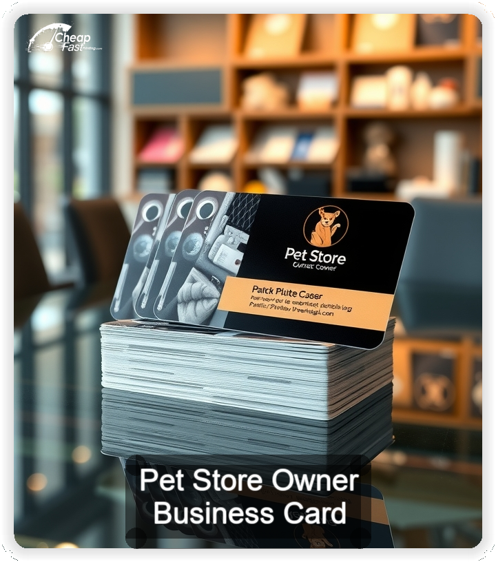Pet Store Owner business card design sample