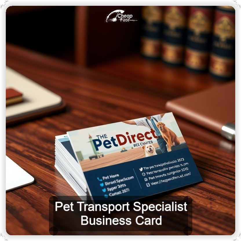 Pet Transport Specialist business card design sample