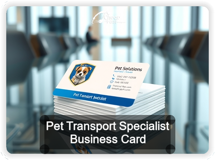 Pet Transport Specialist business card design sample