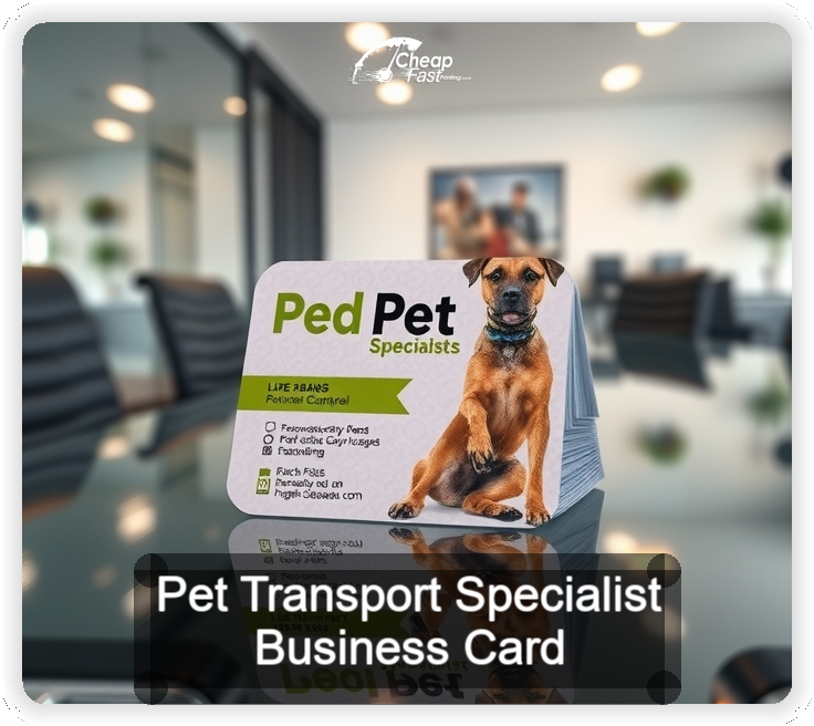Pet Transport Specialist business card design sample