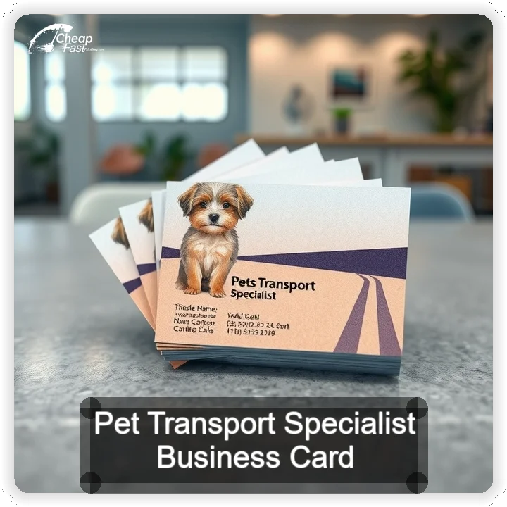 Pet Transport Specialist business card design sample