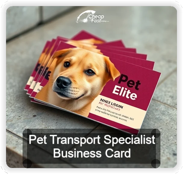 Pet Transport Specialist business card design sample