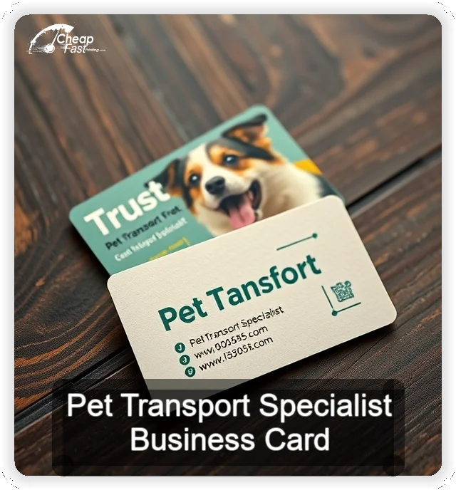 Pet Transport Specialist business card design sample