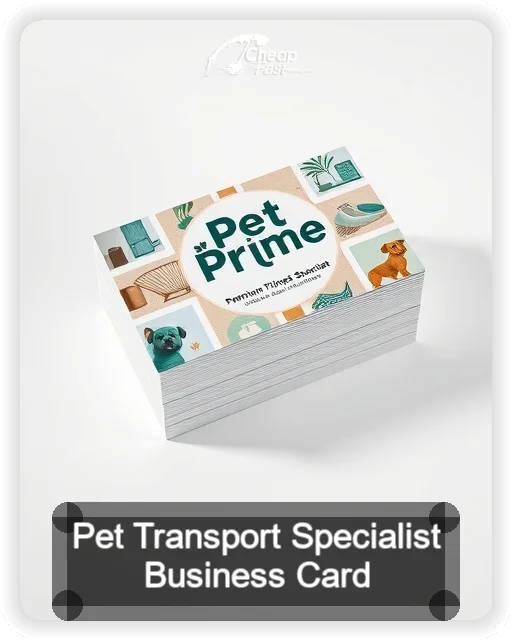 Pet Transport Specialist business card design sample