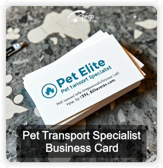 Pet Transport Specialist business card design sample