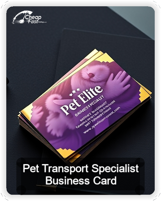 Pet Transport Specialist business card design sample