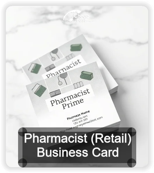 Pharmacist Retail business card design sample