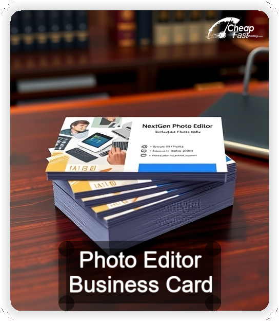 Photo Editor business card design sample