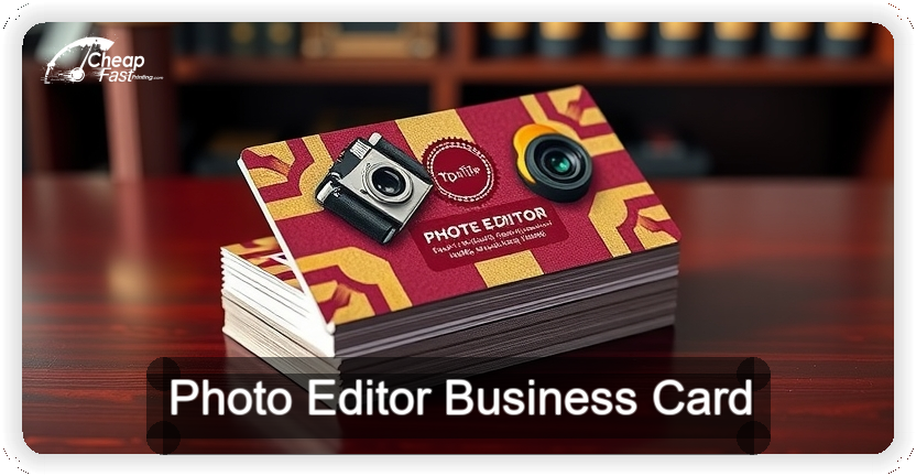 Photo Editor business card design sample