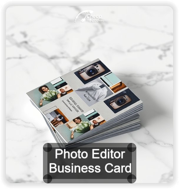 Photo Editor business card design sample