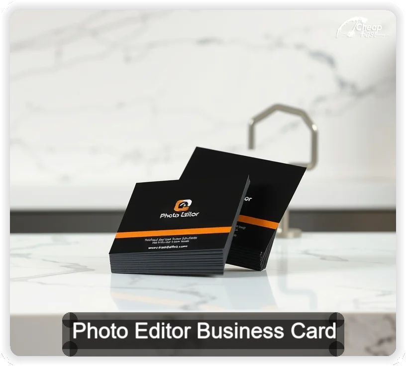 Photo Editor business card design sample