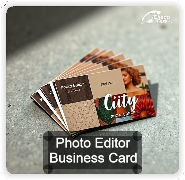 Photo Editor business card design sample