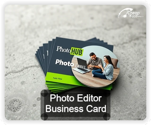 Photo Editor business card design sample