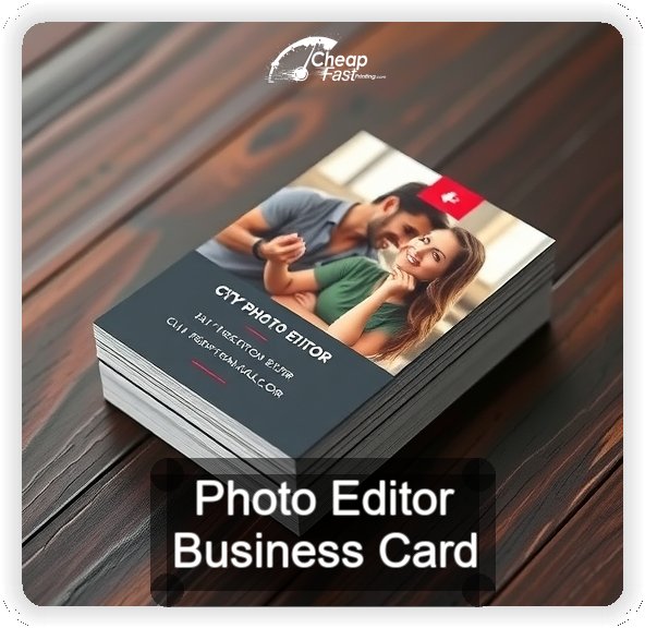 Photo Editor business card design sample