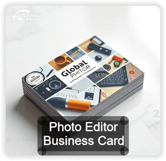 Photo Editor business card design sample