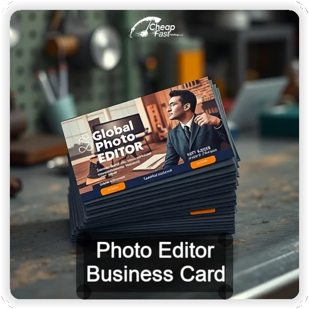 Photo Editor business card design sample