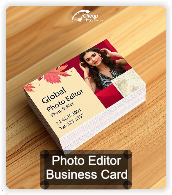 Photo Editor business card design sample