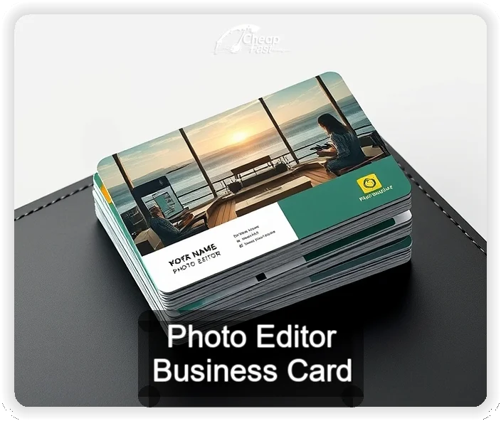 Photo Editor business card design sample