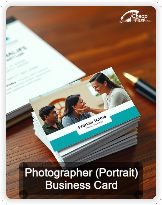 Photographer Portrait business card design sample