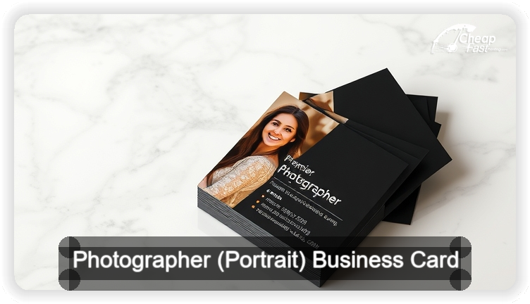 Photographer Portrait business card design sample